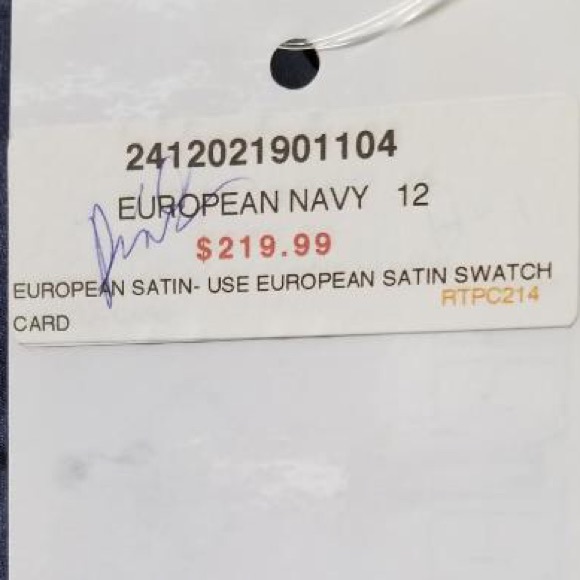 Navy Satin Sweetheart Prom Dress - Picture 2 of 5